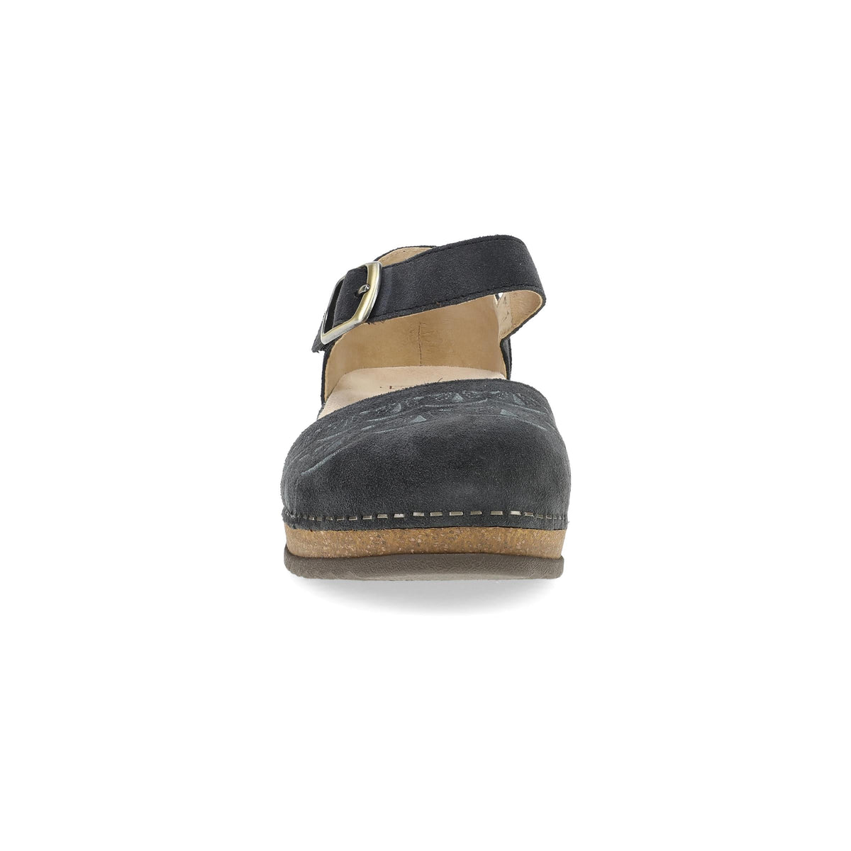 Mae Charcoal Embroidered Suede