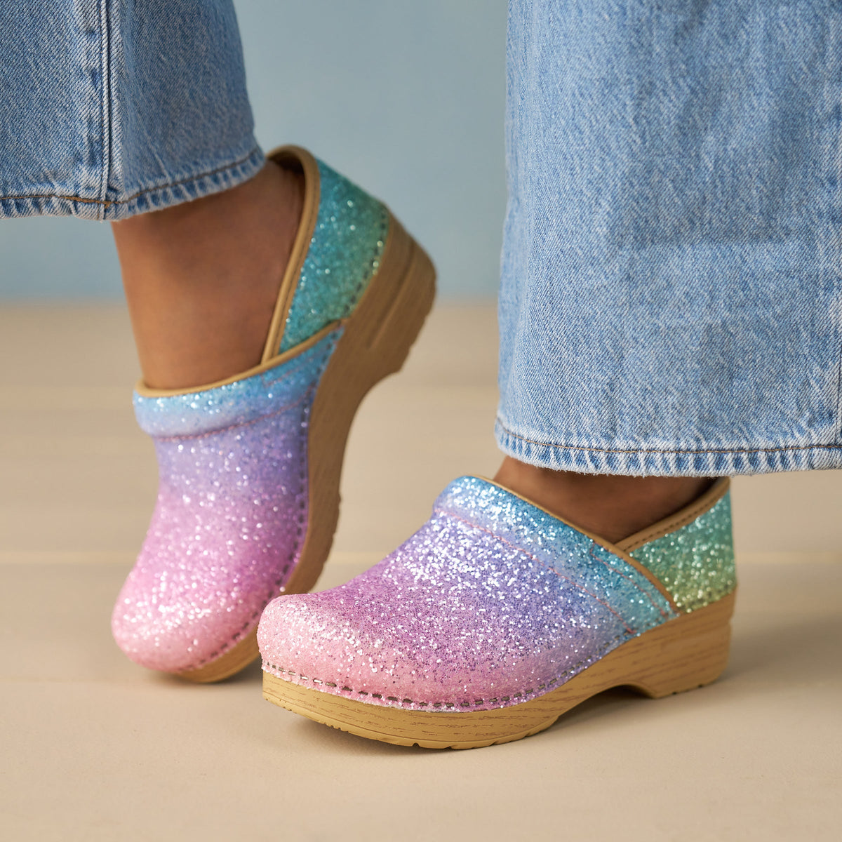 Wide Pro Pastel Rainbow Glitter